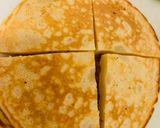 A picture of step 3 of Peanut Butter Board with cream cheese & pancakes.