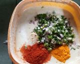 A picture of step 2 of Besan Bajra Chilla.
