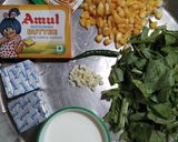 A picture of step 1 of 20 minutes Spinach Corn Sandwich.