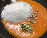 A picture of step 6 of Orange burfi.