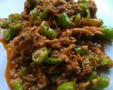 A picture of step 2 of Green Chilli pickle.