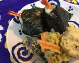 A picture of step 10 of Shrimp Tempura Onigiri (Rice Ball).