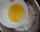 A picture of step 5 of Garlic Bread with fresh basil (no oven bread).