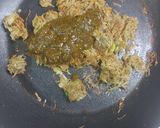 A picture of step 2 of Lauki with leftover spenich.