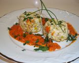 Foto del paso 14 de la receta Flanes de puerro con salsa pimientos del piquillo
