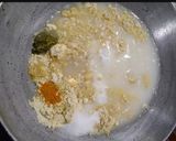 A picture of step 1 of Khandvi.