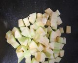 A picture of step 1 of Raw papaya Bhaji.