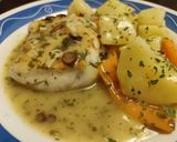 Foto del paso 10 de la receta: Merluza de Pincho a la Plancha con Patatitas y Zanahorias en Sal