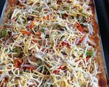 Foto del paso 9 de la receta: Pizza vegetariana de bocaditos de heura con salsa barbacoa