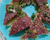 A picture of step 10 of Beetroot Tricolour Steam Dhokla.