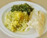 A picture of step 9 of Green Squash (Lauki) paruppu urundai More kuzhambu (in buttermilk sauce).