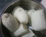 A picture of step 1 of Banana gulgule.