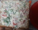 A picture of step 2 of Hung curd veggie sandwich.