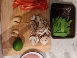 Butter chicken and Vegetable Noodles