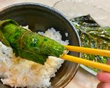 A picture of step 3 of Perilla leaves pickled with soy sauce.