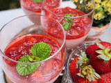 503. Milky Pudding with Strawberry Sauce