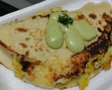 Foto del paso 14 de la receta: Quesadillas🧀de pollo🍗y vegetales🥙en salsa🌮de cilantro🌿🧀🌯