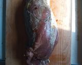 Gombás cukkinis szűzpecsenye tepsiben sült krumplival recept fázis 3 fotója