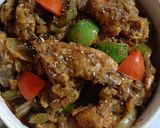 A picture of step 3 of Kadai chicken.
