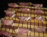 A picture of step 3 of Sweet potato wrapped in bacon#kidsfavouritedish#Appetizzer.