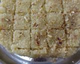 A picture of step 6 of Coconut Khoya Dry Fruit Fudge.