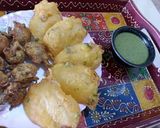A picture of step 2 of Methi Gota and Patri Bhajiya.