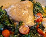 A picture of step 5 of Spinach and Chicken skillet.