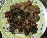 Foto del paso 5 de la receta: Cubos de cerdo especiados con papas, acelga y porotos colorados