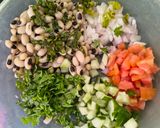A picture of step 2 of Cowpea / Black-Eyed Beans Zero Oil Cold Chaat Salad.