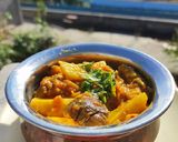 A picture of step 4 of Aloo baingan🍆🥔.