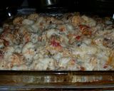 A picture of step 4 of Cajun Seafood Sausage Casserole.
