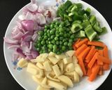 A picture of step 3 of Mixed Vegetable Kadai Masala Curry.