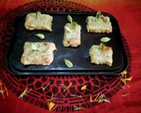 A picture of step 7 of Rava coconut burfi cardamom flavour.