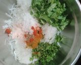 A picture of step 2 of Punjabi paratha thali(radish layered paratha, Yoghurt lassi).