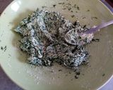 A picture of step 2 of Gnudi with Gorgonzola Cream.