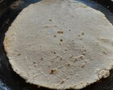 A picture of step 4 of Jowar Bhakri and pithla.