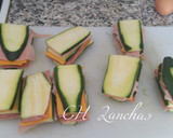 Foto del paso 2 de la receta: Calabacines rebozados rellenos de jamón, queso y beicon de pavo