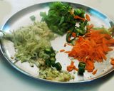 A picture of step 1 of Tri color Millet Veggie Idlis.