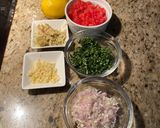 A picture of step 1 of Mediterranean shrimp pasta.