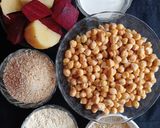 A picture of step 1 of Chickpeas Beetroot Potato Devil.