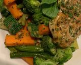 A picture of step 2 of Green veg and Chicken salad.