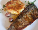 Foto del paso 7 de la receta: Trucha con tortitas de camarón y vegetales
