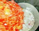 A picture of step 4 of Vegetable pasta with fried fish.