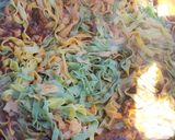 Foto del paso 5 de la receta: Fideos caseros huevo-espinaca-morrón