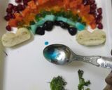 A picture of step 3 of Rainbow fruit salad with honey.
