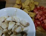 Hình bước làm 1 của món Đậu hũ kho nấm đùi gà chay