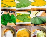 A picture of step 3 of Alu Vadi  (taro, arbi, colocasia leaves vadi) / Pathra/ Pathrode.
