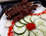 A picture of step 5 of Ram meat suya.