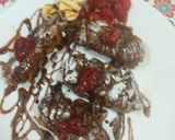 A picture of step 6 of Nutella banana Swiss rolls.