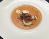Foto del paso 9 de la receta Sopa de tomate templada con queso, berenjena y albahaca